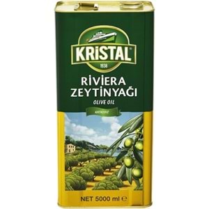 Kristal Zeytinyağı 10LT Natürel Sızma Soğuk Sıkım / Riviera (Teneke) (2PK*5LT)