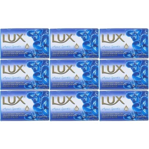 Lux Sabun 80GR Aqua Sparkle (Su Gibi Işıltı) (9 Lu Set)