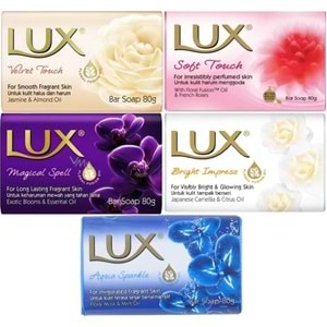 Lux Sabun 80GR (Karma 5 Li Set) Soft Touch/Velvet Touch/Magicial Spell/Aqua Sparke/Bright Impress