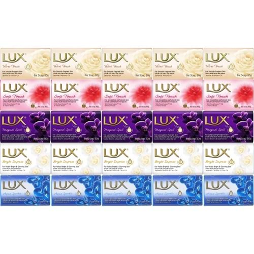 Lux Sabun 80GR (Karma 25 Li Set) Soft Touch/Velvet Touch/Magicial Spell/Aqua Sparke/Bright Impress