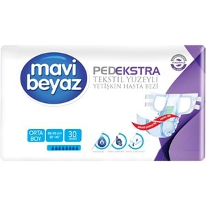 Mavi Beyaz Ped Ekstra Tekstil Yüzeyli Bel Bantlı Yetişkin Bezi M - Medium - Orta 60 Adet