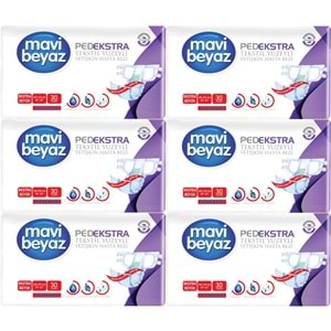 Mavi Beyaz Ped Ekstra Tekstil Yüzeyli Bel Bantlı Yetişkin Bezi XL -Extra Large -Ekstra Büyük 180 Adt