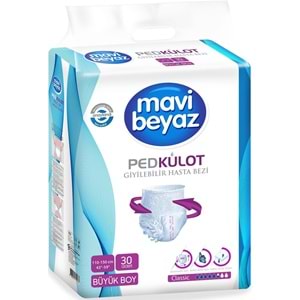 Mavi Beyaz Ped Emici Külot Yetişkin Bezi L - Large - Büyük 270 Adet