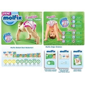 Molfix Bebek Bezi 4 Beden 7-14 KG Maxi 186 Adet Aylık Fırsat Pk + 9 Adet Islak Havlu