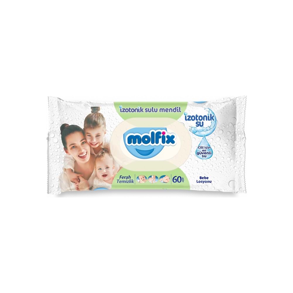 Molfix Islak Havlu Mendil İzotonik Ferah Temizlik 12 Li set 60 Yaprak Plastik Kapaklı