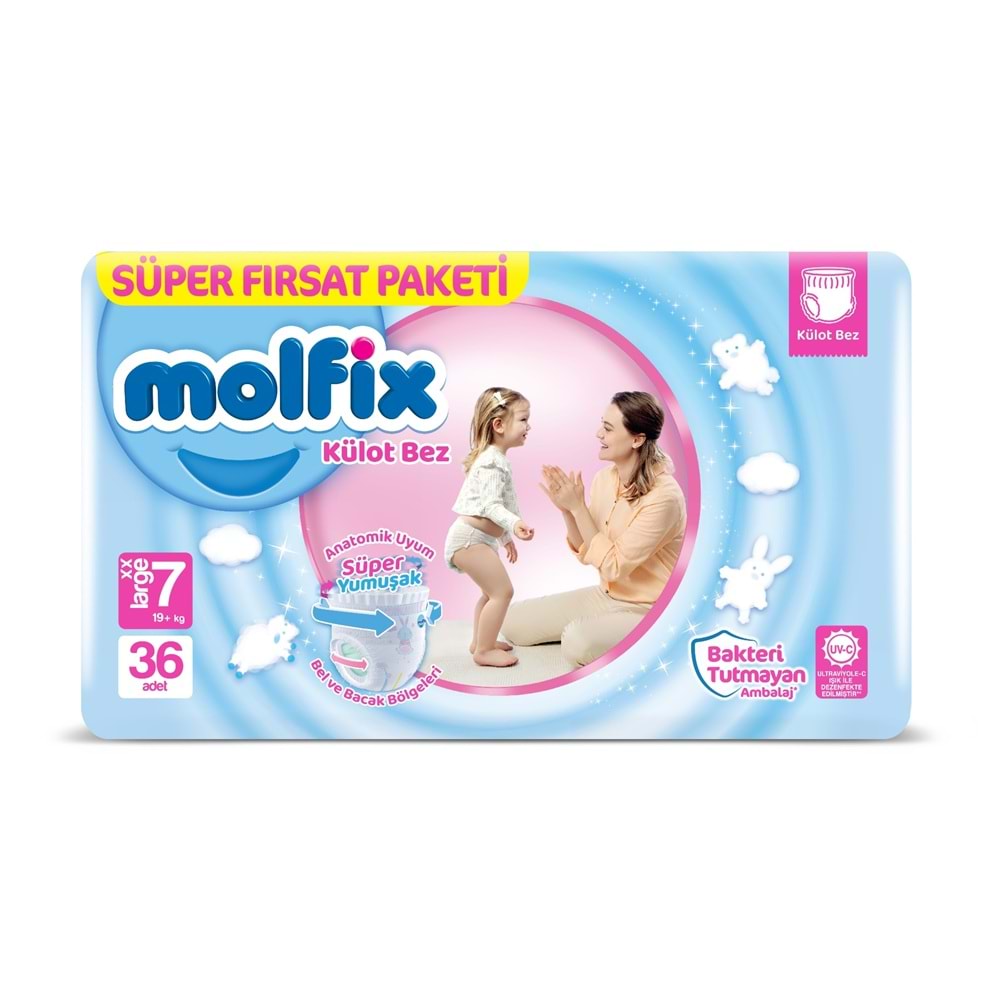 Molfix Külot Bebek Bezi 7 Beden 19+ KG XXLarge 216 Adet Ekstra Dev Avantaj Pk