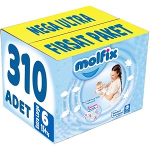 Molfix Bebek Bezi 6 Beden 15+ KG Extra Large 310 Adet MeGa Ultra Fırsat Pk