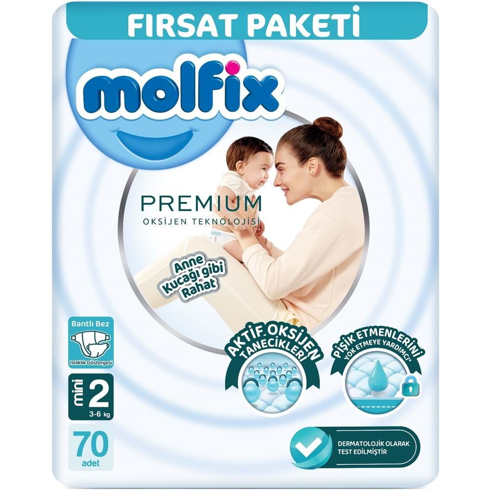 Molfix Premium Bebek Bezi Beden:2 (3-6KG) Mini 420 Adet Ekstra Ultra Fırsat Pk