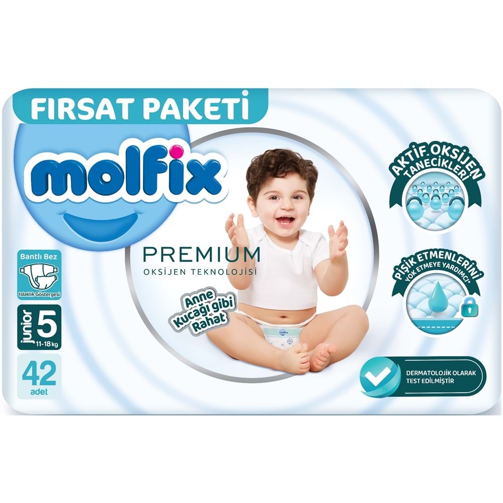 Molfix Premium Bebek Bezi Beden:5 (11-18KG) Junior 210 Adet Mega Ultra Fırsat Pk