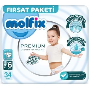 Molfix Premium Bebek Bezi Beden:6 (15+KG) Extra Large 136 Adet Avantaj Ultra Fırsat Pk