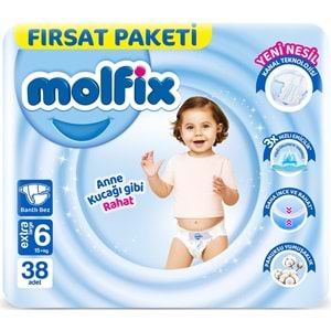 Molfix Bebek Bezi 6 Beden 15+ KG Extra Large 190 Adet MeGa Fırsat Pk