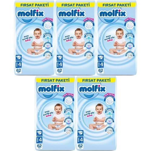 Molfix Bebek Bezi Beden:4 (7-14KG) Maxi 310 Adet Mega Fırsat Pk