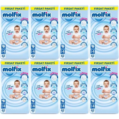 Molfix Bebek Bezi Beden:4 (7-14KG) Maxi 496 Adet Dev Ekonomik Fırsat Pk