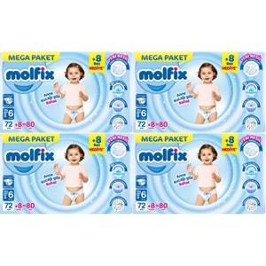 Molfix Bebek Bezi Beden:6 (15+KG) Extra Large 320 Adet Mega Avantaj Fırsat Pk