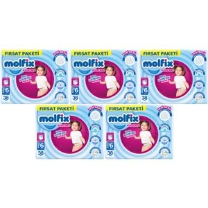 Molfix Külot Bebek Bezi Beden:6 (15+KG) Extra Large 190 Adet Mega Fırsat Pk