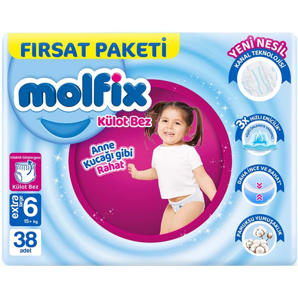 Molfix Külot Bebek Bezi Beden:6 (15+KG) Extra Large 228 Adet Ekstra Fırsat Pk