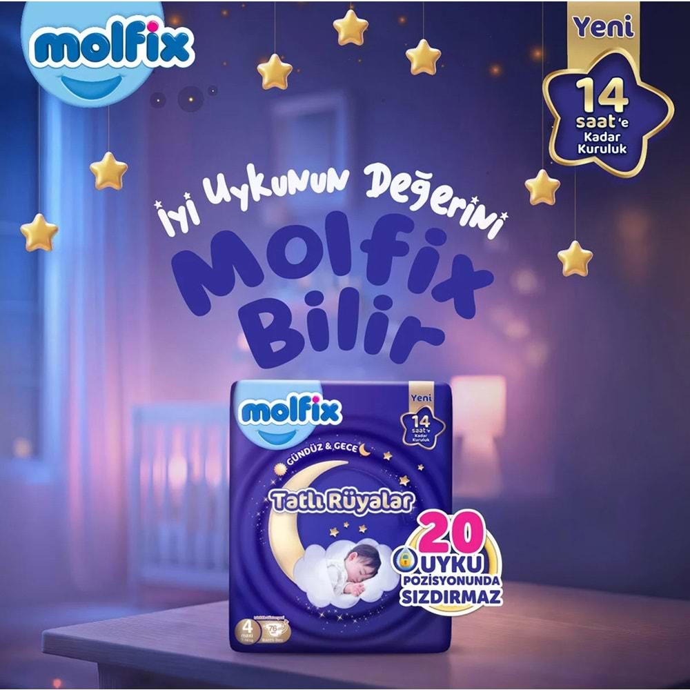 Molfix Tatlı Rüyalar Bebek Bezi 5 Beden 11-18 KG Junior 174 Adet Aylık Fırsat Pk