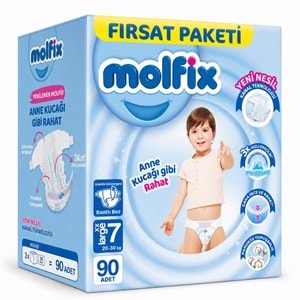 Molfix Bebek Bezi 7 Beden 20-30 KG XX Large 90 Adet Aylık Fırsat Pk
