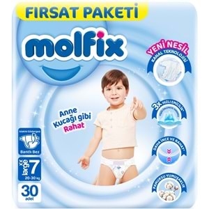 Molfix Bebek Bezi 7 Beden 20-30 KG XX Large 90 Adet Aylık Fırsat Pk