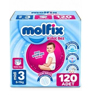 Molfix Külot Bebek Bezi 3 Beden 6-11 KG Midi 120 Adet Ekonomik Fırsat Pk