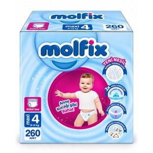 Molfix Külot Bebek Bezi 4 Beden 9-14 KG Maxi 260 Adet Mega Fırsat Pk