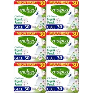 Molped Pure&Soft Hijyenik Ped Gece 180 (6PK*30) Adet Mega Pk