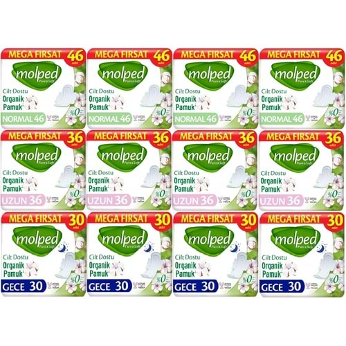 Molped Pure&Soft Hijyenik Ped Avantaj PK Normal 184 + Uzun 144 + Gece 120 Toplam : 448 Adet