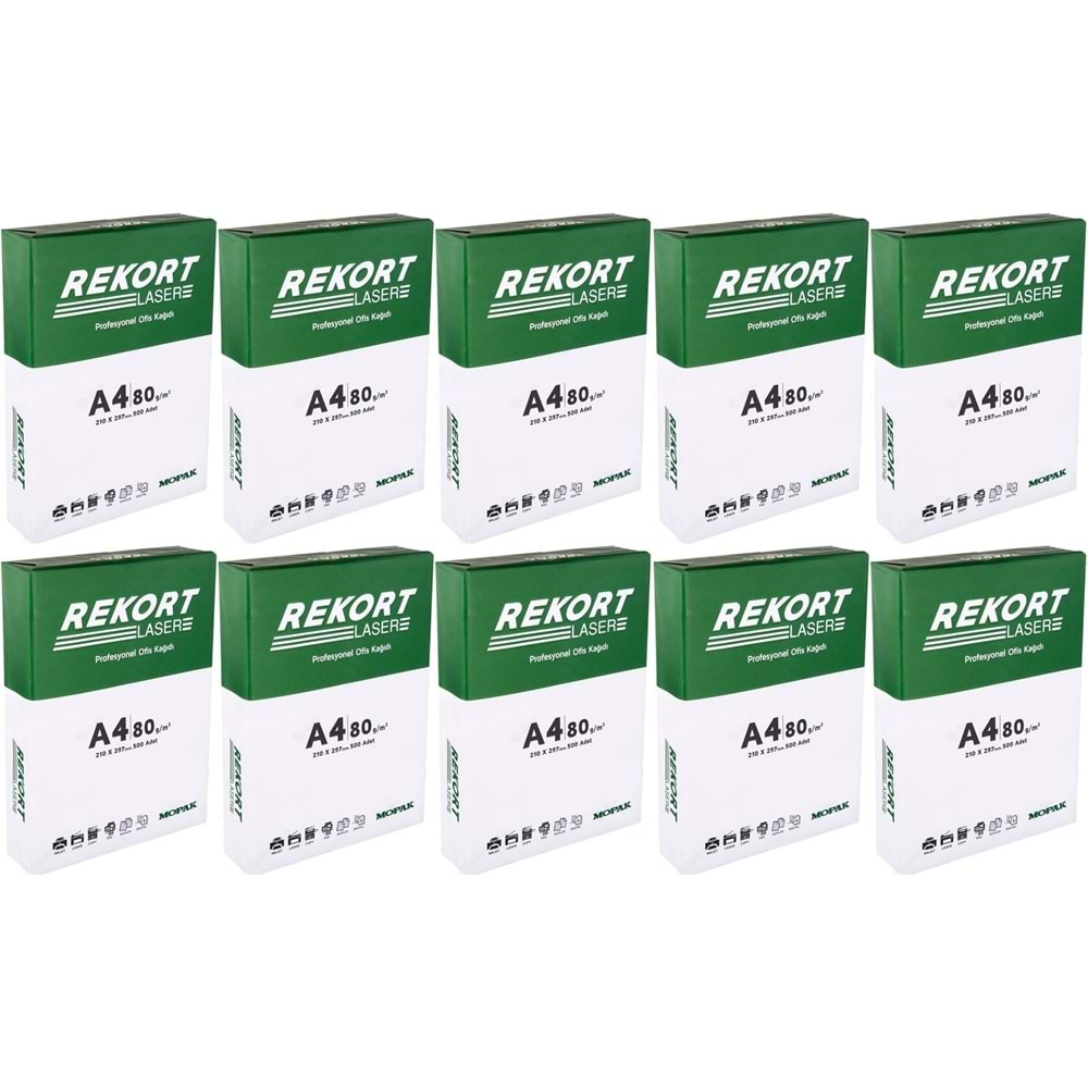 Mopak Rekort A4 80GR/M2 Fotokopi Kağıdı 5000 Adet (10PK*500)