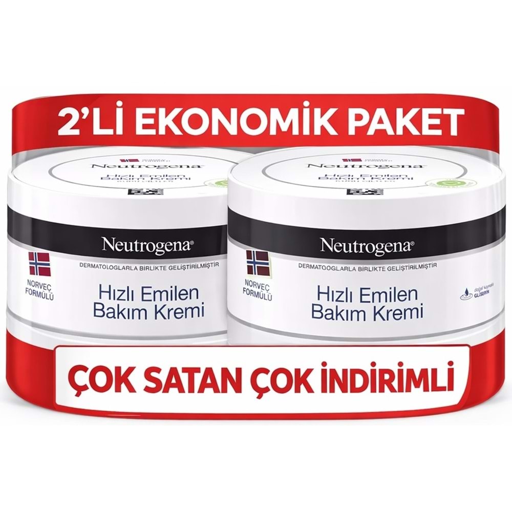 Neutrogena Norveç Formülü Hızlı Emilen Bakım Kremi 200ML+200ML 400ML Avantaj PK (4 Lü Set)