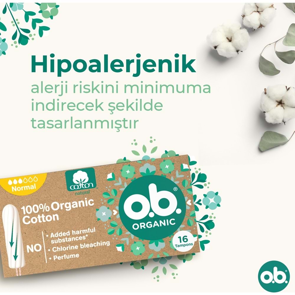 O.B Organic Normal Tampon 96 Lı Set (6PK*16)