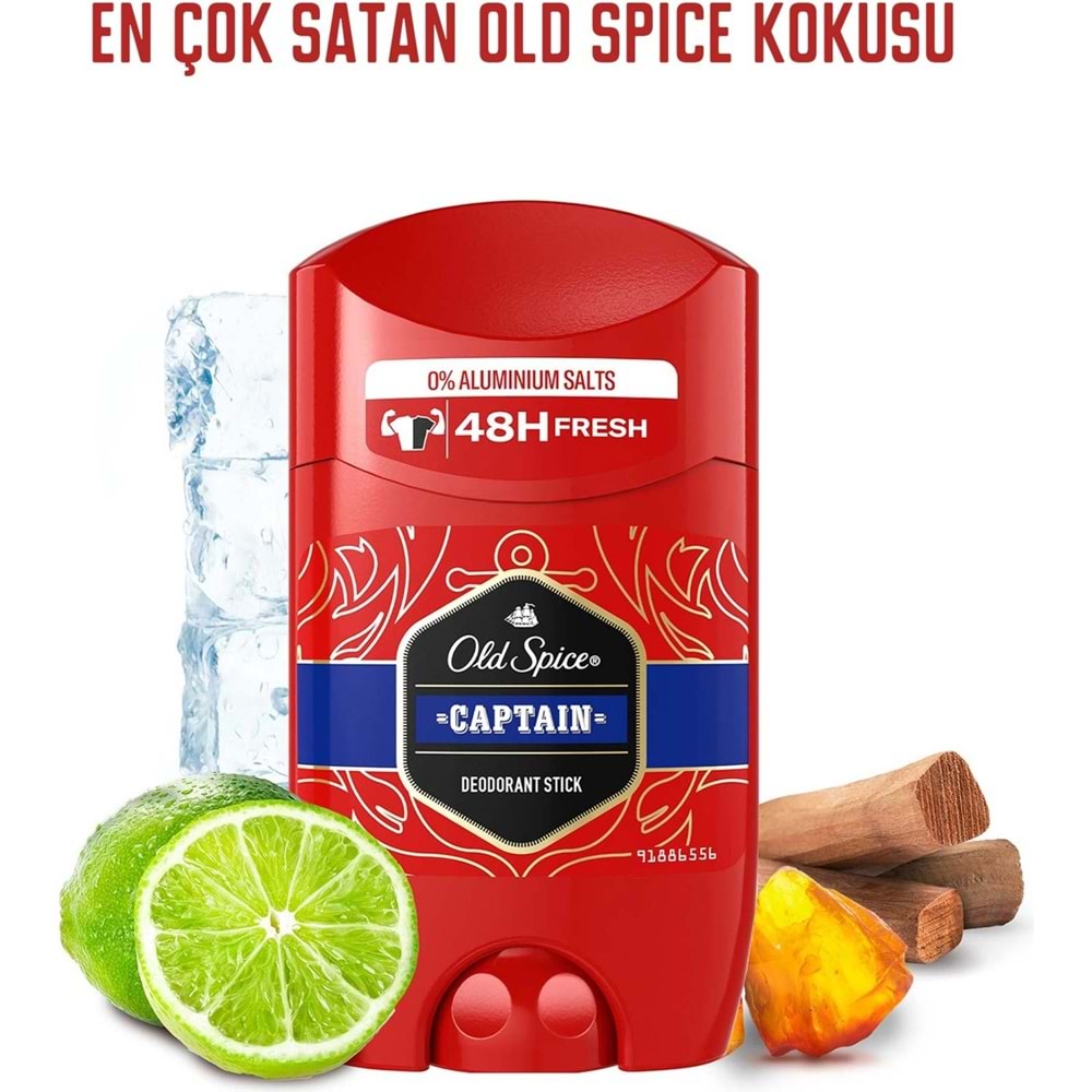 Old Spice Captain Stick Roll-On Men/Erkek Deodorant 50ML (9 Lu Set)