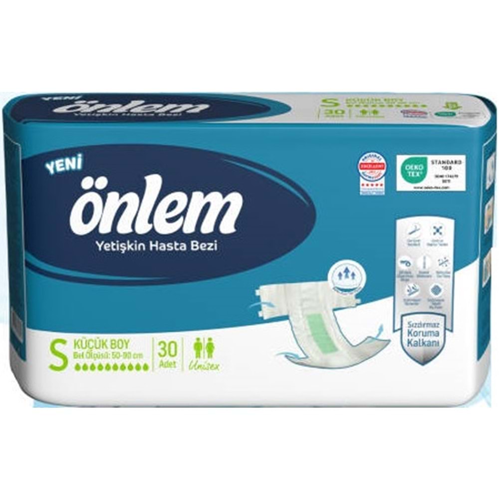 Önlem Yetişkin Bezi Bel Bantlı Tekstil Yüzey S - Small - Küçük 150 Adet (5PK*30)