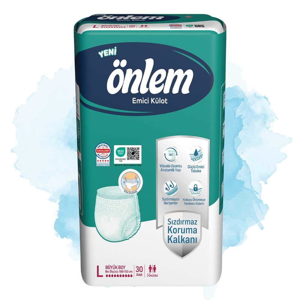 Önlem Emici Külot Yetişkin Hasta Bezi L - Large - Büyük 60 Adet (2PK*20)