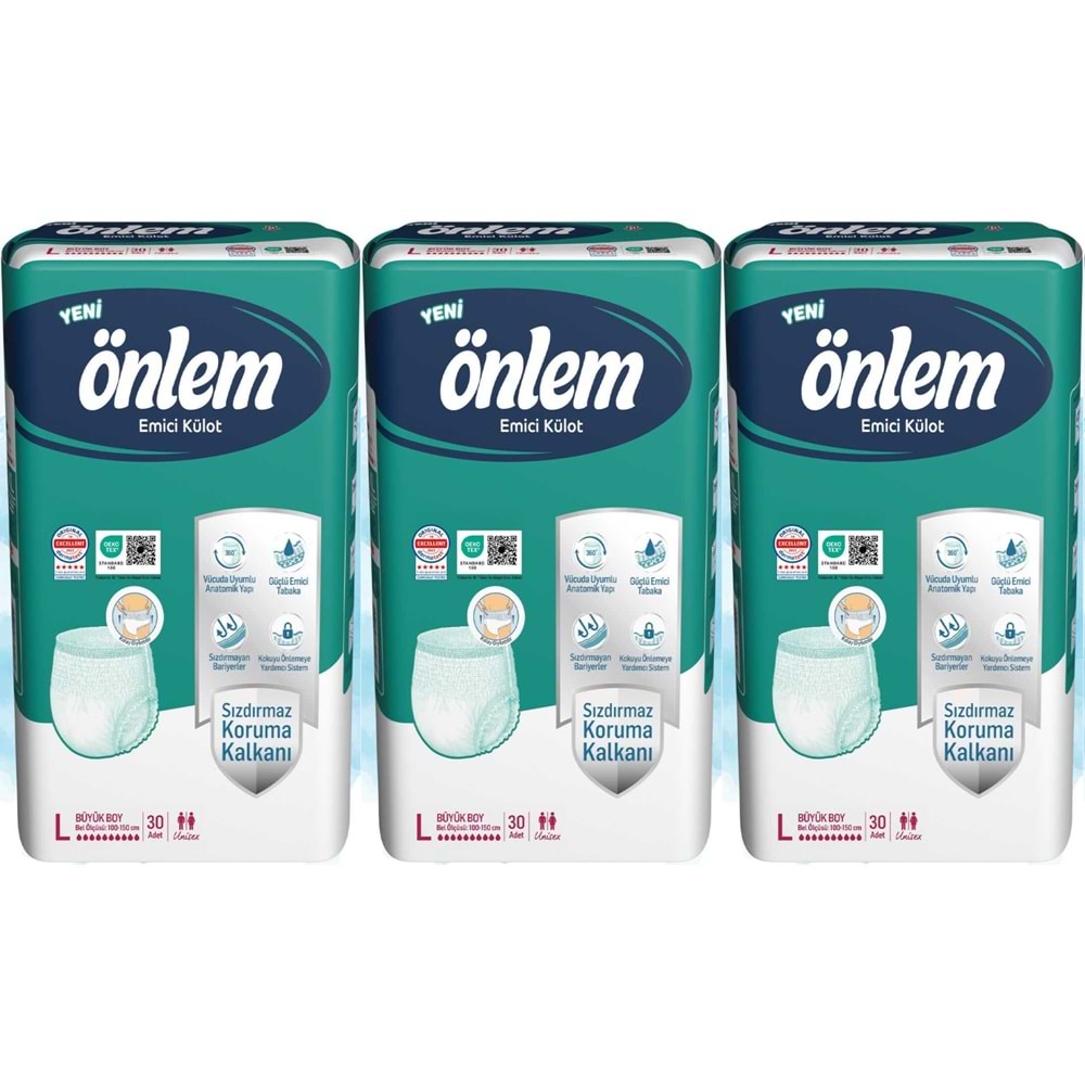Önlem Emici Külot Yetişkin Hasta Bezi L - Large - Büyük 90 Adet (3PK*20)