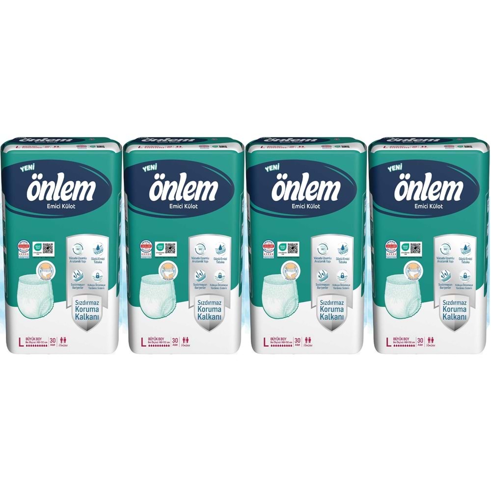 Önlem Emici Külot Yetişkin Hasta Bezi L - Large - Büyük 120 Adet (4PK*20)