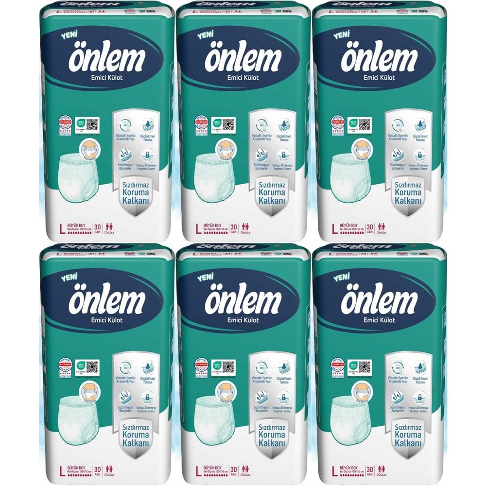 Önlem Emici Külot Yetişkin Hasta Bezi L - Large - Büyük 180 Adet (6PK*20)