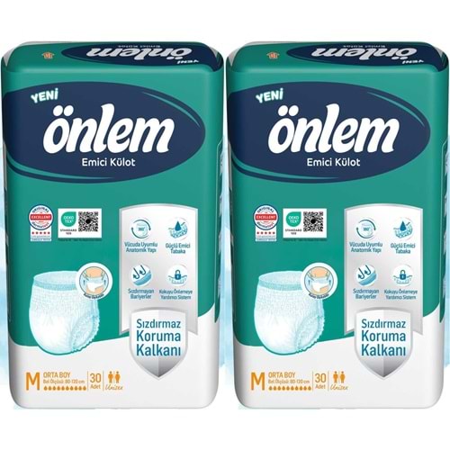Önlem Emici Külot Yetişkin Hasta Bezi M - Medium - Orta 60 Adet (2PK*30)