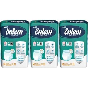 Önlem Emici Külot Yetişkin Hasta Bezi M - Medium - Orta 90 Adet (3PK*30)