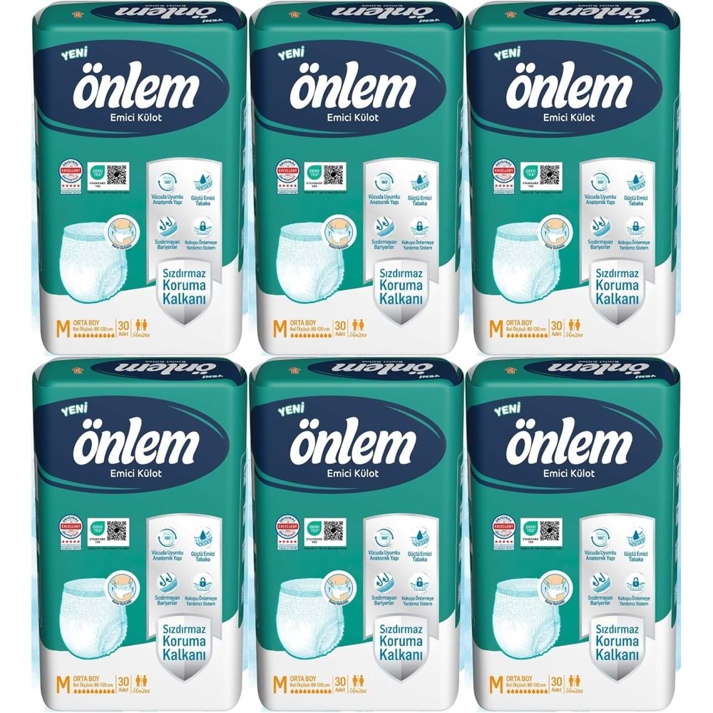 Önlem Emici Külot Yetişkin Hasta Bezi M - Medium - Orta 180 Adet (6PK*30)