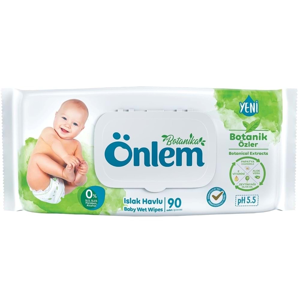 Önlem Islak Havlu Mendil 90 Yaprak Botanika Özlü (18 Li Set) Plastik Kapaklı 1620 Yaprak