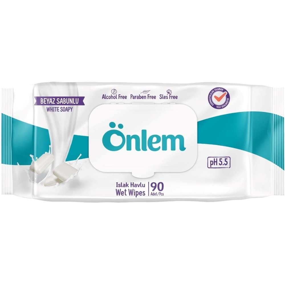 Önlem Islak Havlu Mendil 90 Yaprak Karma Botanika Özlü/Beyaz Sabunlu (6 Lı Set) Pls Kapak 540 Yprk