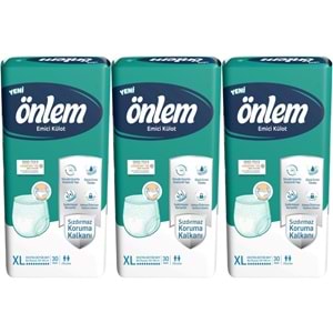 Önlem Emici Külot Yetişkin Bezi XL- Extra Large - Ekstra Büyük 90 Adet (3PK*30)