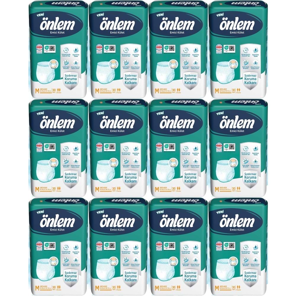 Önlem Emici Külot Yetişkin Hasta Bezi M - Medium - Orta 360 Adet (12PK*30)