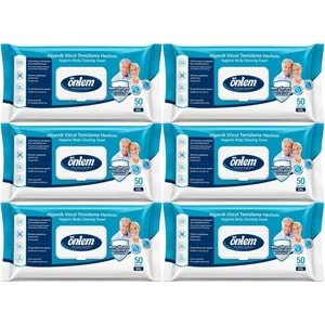 Önlem Hijyenik Vücut Temizleme Islak Mendil Havlu 300 Yaprak (6PK*50)