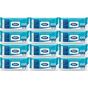 Önlem Hijyenik Vücut Temizleme Islak Mendil Havlu 600 Yaprak (Ebat XXL) (12PK*50)