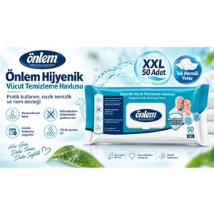 Önlem Hijyenik Vücut Temizleme Islak Mendil Havlu 1200 Yaprak (Ebat XXL) (24PK*50)