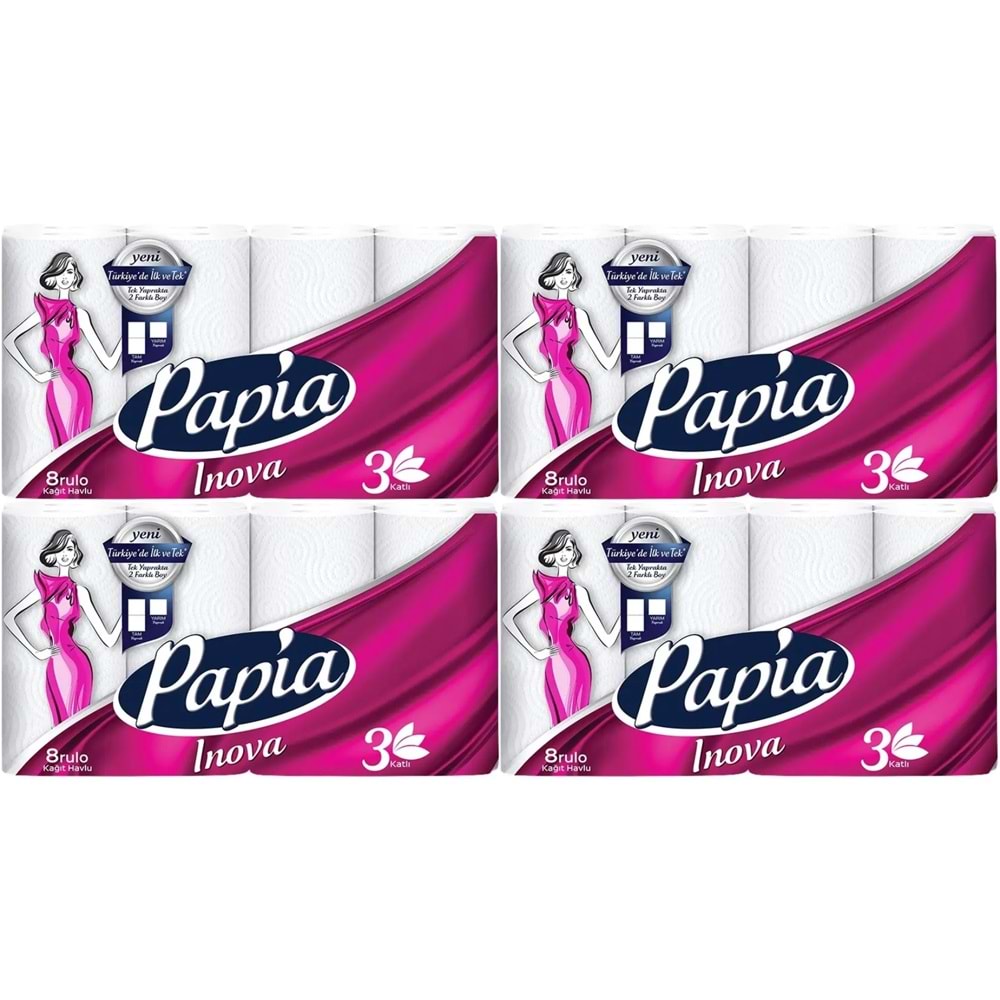 Papia kağıt Havlu (3 Katlı) 32 Li Set Inova (4PK*8)