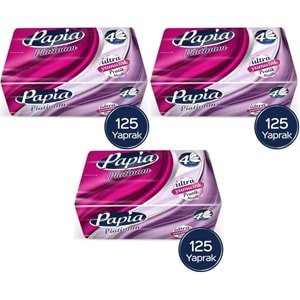 Papia Platinum Pratik Mendil 125 Yaprak (4 Katlı) 375 Yaprak (3PK*125)