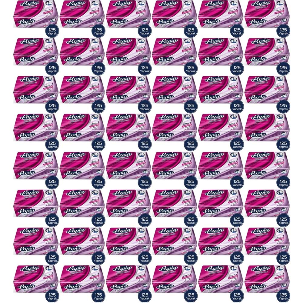 Papia Platinum Pratik Mendil 125 Yaprak (4 Katlı) 6000 Yaprak (48PK*125)