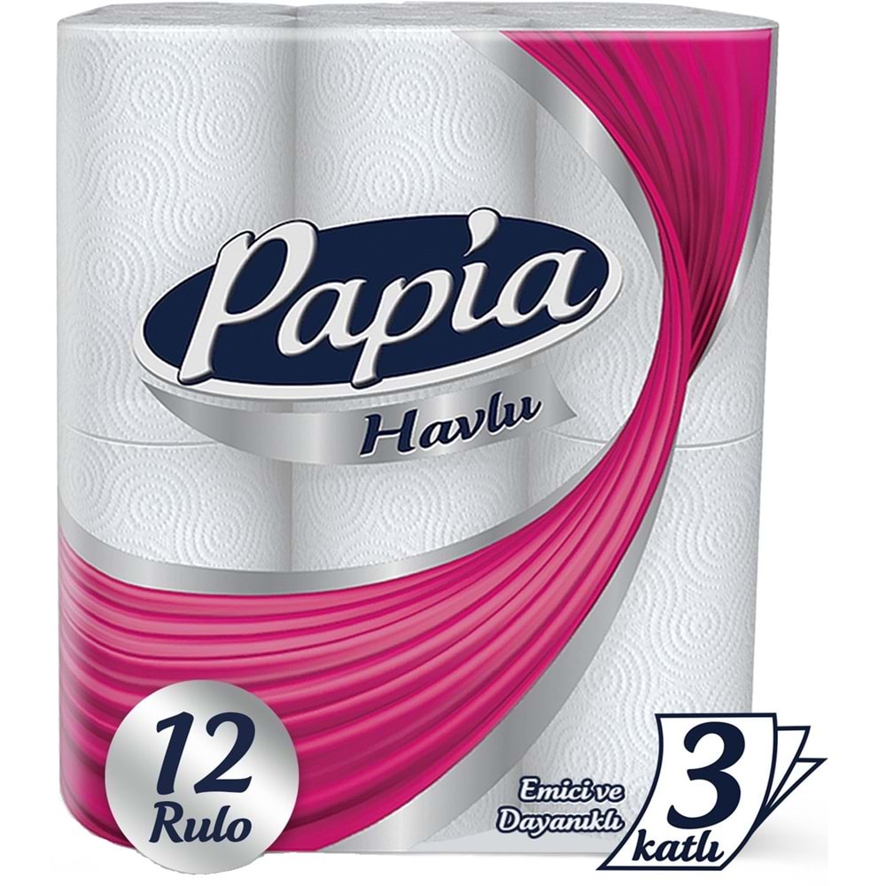Papia Tuvalet Kağıdı (3 Katlı) 32 Li Pk + 12 Li Paket Kağıt Havlu Klasik (3 Katlı)